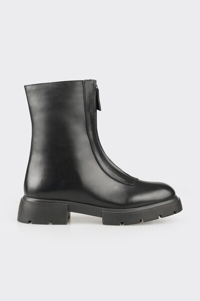 Elle Shoes Siyah Deri Kadın Günlük Bot