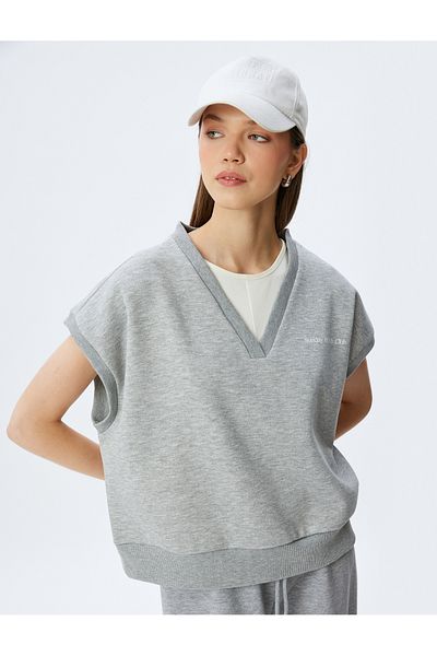 Koton Damen-Sweatshirt in Melange-Grau – 5WAK10280NK