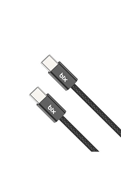 Bix Type-c To Type-c 60w Örgülü Şarj Ve Data Kablosu 1 Metre Siyah