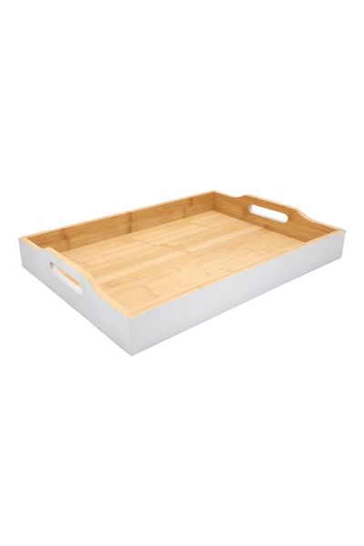 Bien Servi Rectangular Bamboo Serving Tray with Handle G19-X115W