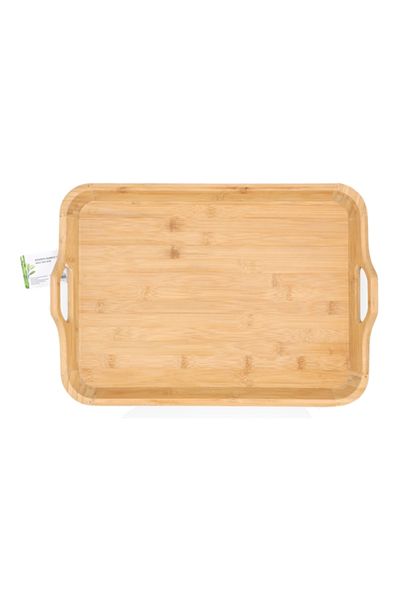 Bien Servi Rectangular Bamboo Serving Tray with Handle
