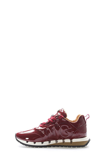 TUGERDİ Burgundy Patent Leather Genuine Leather Thermo Sole Lace up Women's Shoes - Tg 09167261400873