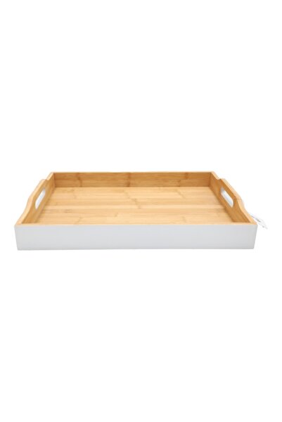 Bien Servi Rectangular Bamboo Serving Tray with Handle G19-X115W