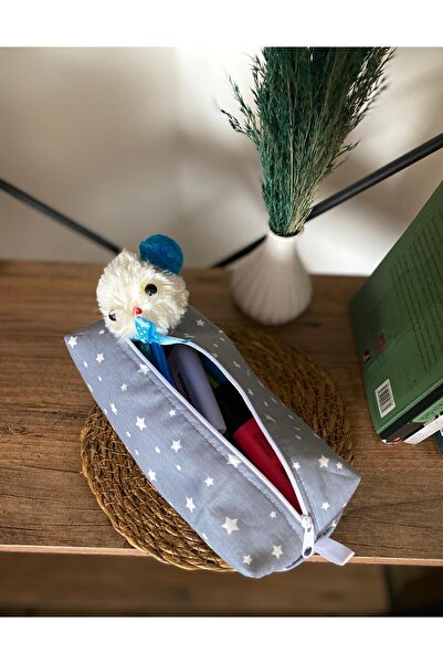 dkacollections Yıldız Desenli Kalemlik Hediyelik Kalemlik Makyaj Çantası Orga...