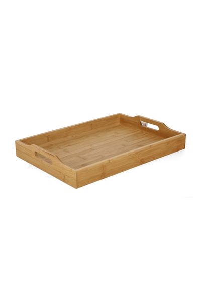 Bien Servi Rectangular Bamboo Serving Tray with Handle