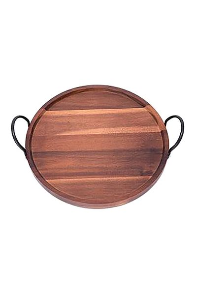 Bien Servi Eco-Friendly Round Acacia Wood Serving Tray 40cm