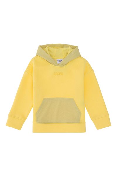 U.S. Polo Assn. Girl's Yellow Hooded Sweatshirt 50290706 -Vr044