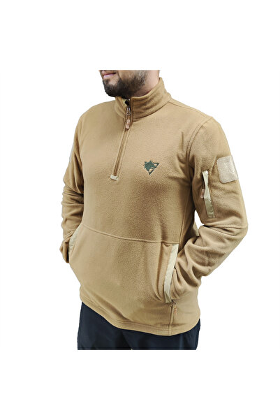 Wolftrap Tactical Μπεζ φούτερ ζεστό τρίμηνο με φερμουάρ και μαλακό φούτερ με 2 τσέπες