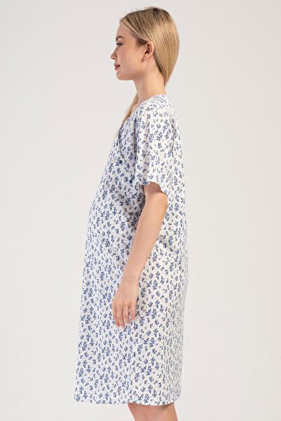 VİENETTA Women's Short Sleeve Maternity & Maternity White Nightgown C2T4N0O504