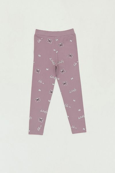 Fulla Moda Butterfly Printed Girls' Leggings with Elastic Waist