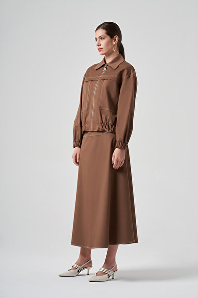 Nuss Κοντό μπουφάν με φερμουάρ 6027 Σκούρο καφέ