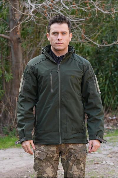 Wolftrap Tactical معطف كاكي ذو 5 جيوب بغطاء للرأس مقاوم للبرد