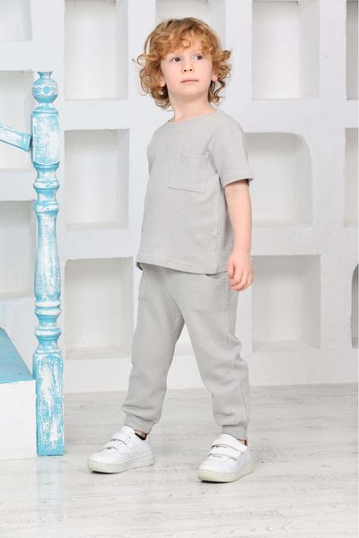 ciklet kids Waffle Short Sleeve Double Set