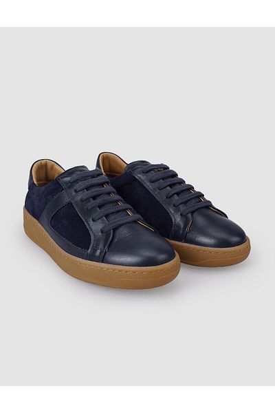 Cabani Pantofi sport pentru femei, 100% piele de căprioară autentică, albastru bleumarin