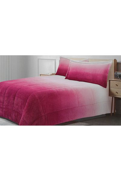 Orange Bed & Bath New Sosoft |Fur Winter Comforter Set 3 Pieces Double Size Comforter - Pink | 269 × 234 Cm