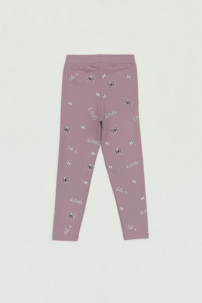Fulla Moda Butterfly Printed Girls' Leggings with Elastic Waist