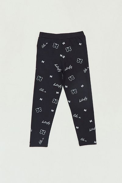 Fulla Moda Butterfly Printed Girls' Leggings with Elastic Waist