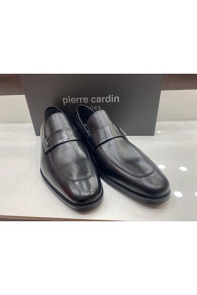 Pierre Cardin ανδρικά κλασικά μαύρα παπούτσια από γνήσιο δέρμα