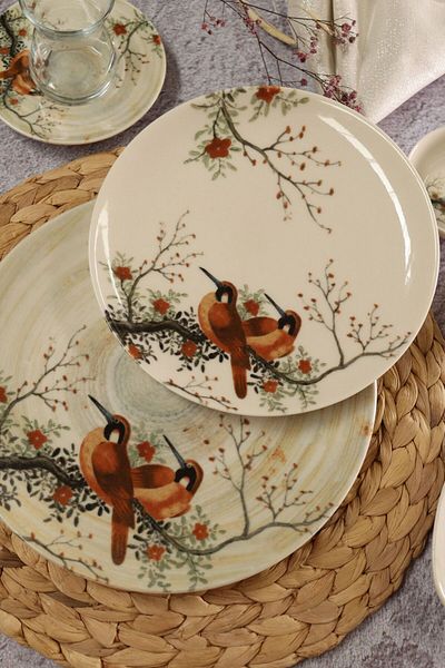 PORLINE Black 30 Piece Porcelain Breakfast Set for 6