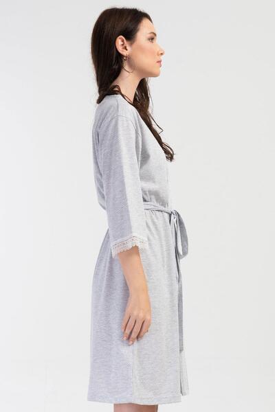 VİENETTA Rochie gri cu mânecă Capri Melange - C0T5N0O704