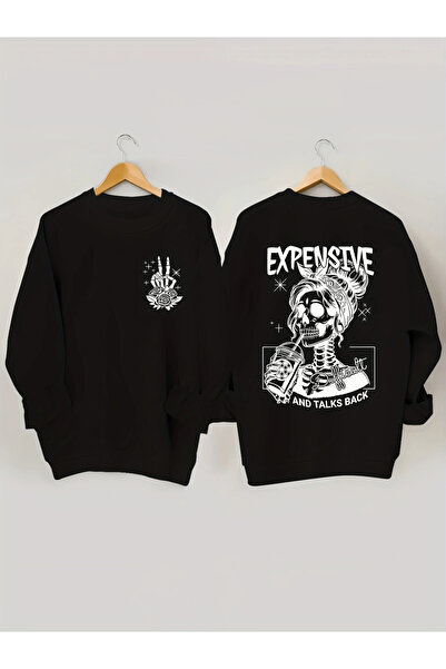 Lider Leather سويت شيرت مطبوع برقبة دائرية - تصميم أنيق ومريح