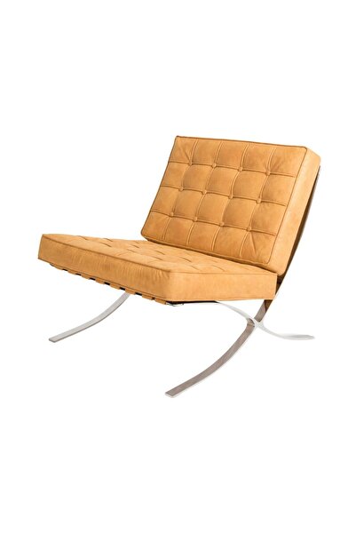 BEKALIVING Litrus Krom Ayak Deri Berjer Sarı