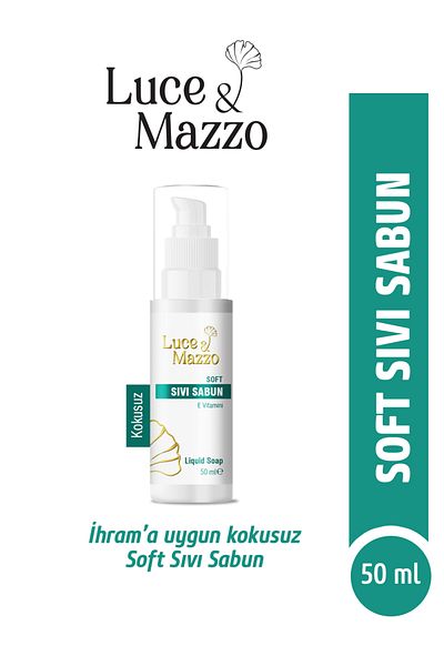 Luce & Mazzo Soft Liquid Soap 50 ml with Vitamin E Suitable for Ihram - Unscented and Moisturizing Care