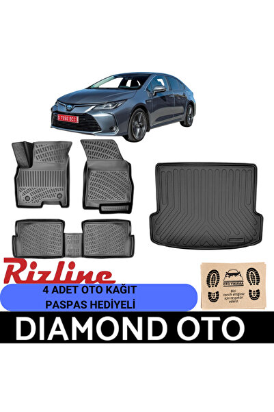 Rizline Toyota Corolla Sedan 3d havuzlu paspas ve bagaj havuzu 2018-2019-2020...