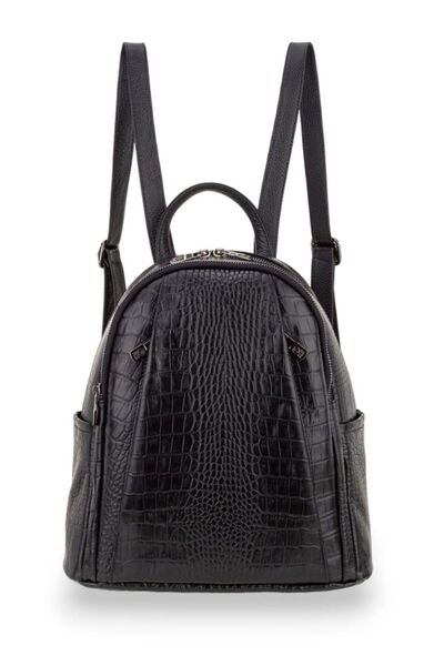 Bilik Deri Siyah-Kroko Kadın Sırt Çantası BLM01 9550