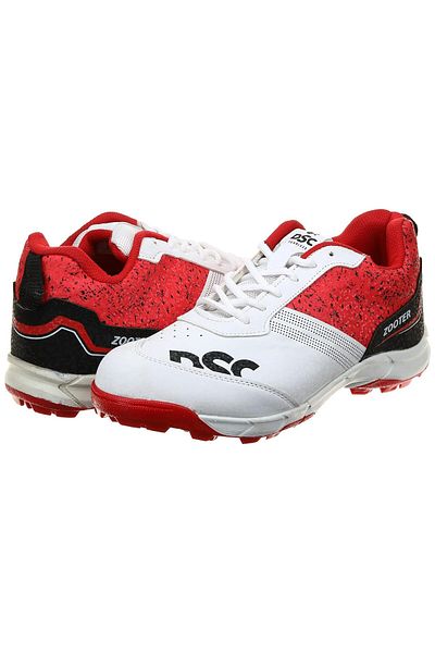 DSC Zooter Cricket Shoe | White & Red | For Mens & Boys | lightweight | Improved Stability in the Game