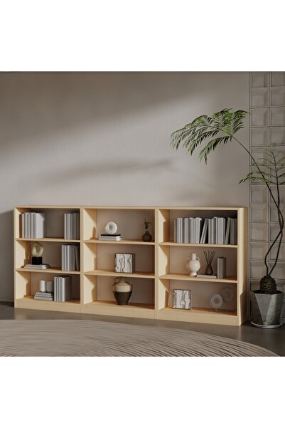 RAFKESTİR LUCCA 3 'LÜ SUNTALAM KİTAPLIK ( 106 X 240 X 28 ) AKÇAAĞAÇ ( MAT )