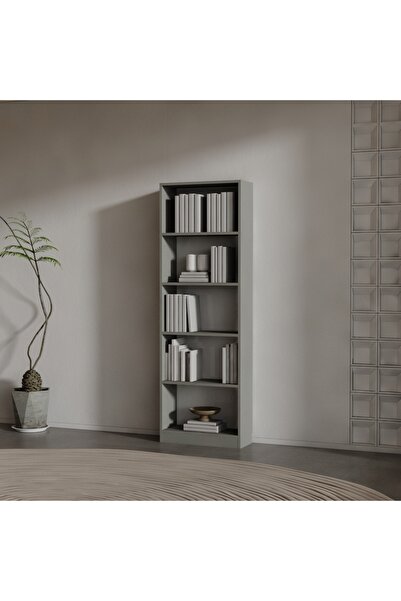 RAFKESTİR AND SUNTALAM KİTAPLIK ( 180 X 60 X 24 ) ANTRASİT ( MAT )