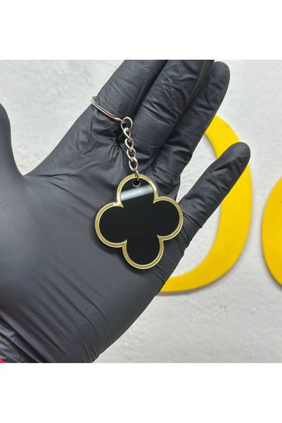 3dbaydesign Clover Keychain(Black-Gold)