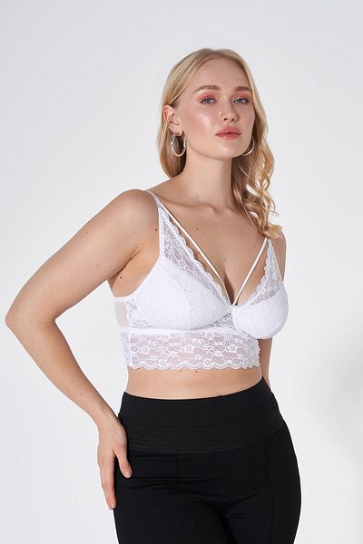 HAREM SUARE المزيد من Bralet الأبيض