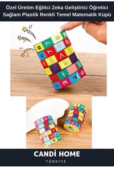 HOBİ CONDİ New Premium Special Series Educating Intelligence Developing Tutorial Sturdy Plastic Colorful Basic Math Cube