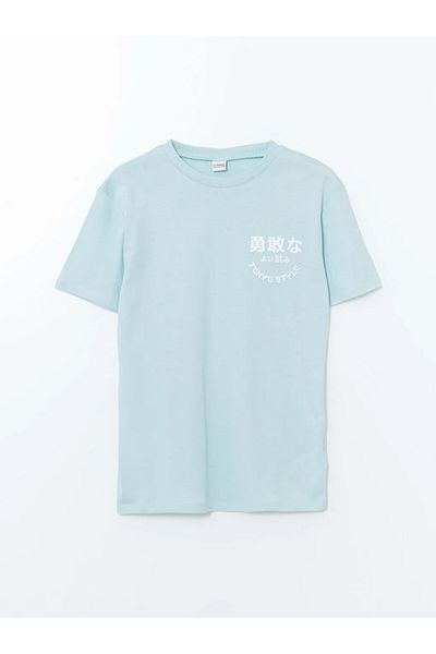 LC Waikiki Tricou pentru băiat LCW Kids Blue Crew Gât