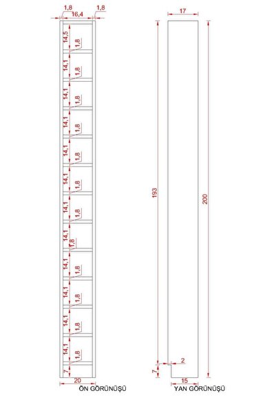 RAFKESTİR DOLPHIN SUNTALAM KİTAPLIK ( 200 X 20 X 17 ) BAMBU ( PARLAK )