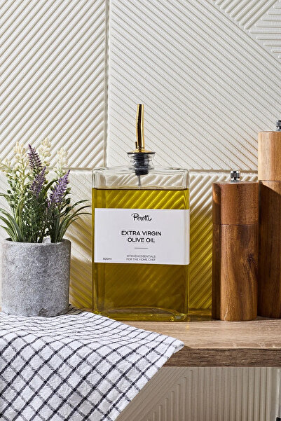 B.A.Y.NUVOLA Molivet Gold Kapak 500ml Cam Yağdanlık-sosluk-sirkelik Sticker H...