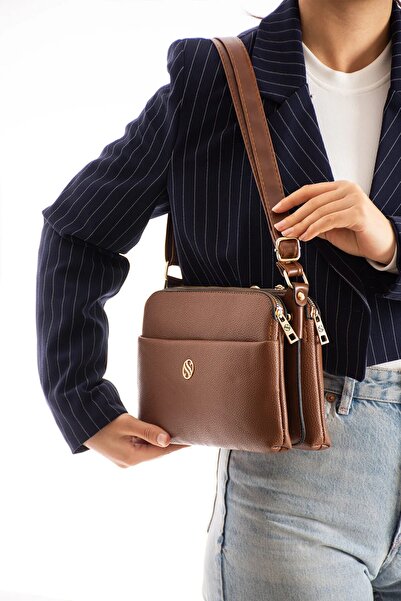 Sanmorris Sn 1408 Women's Shoulder Bag - Crossbody Bag Brown