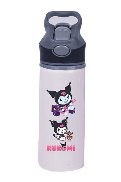 DKDZ SHOP Kuromi Printed Metal Drinker with Straw - 037