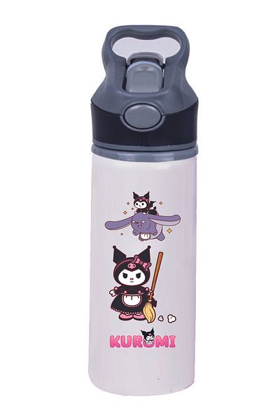 DKDZ SHOP Kuromi Printed Metal Drinker with Straw - 038