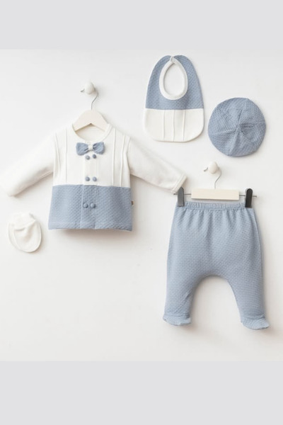 Cherub Baby طقم بدلة كاريزما للأطفال حديثي الولادة بأزرار مزدوجة بلونين مكون ...