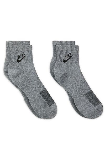 Nike Șosete zilnice pentru glezne căptușite Everday Plus, pachet de 2 gri