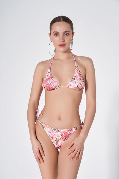 HAREM SUARE Torcy Triangle Cut Bikini Set with Flow Pattern