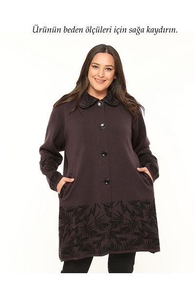 Laden Plus Size Purple Knitwear Cardigan - Steel Knit, Long Thick, Oversize Cut