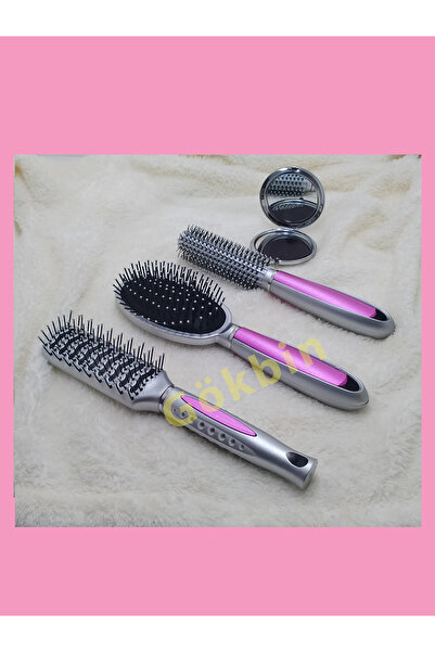 Gökbin Kız Erkek Çocuk Kadın Profesyonel Saç Açma Tarama Saç Fırçası ve 2 ade...
