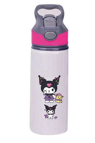 DKDZ SHOP Kuromi Printed Metal Drinker with Straw - 024
