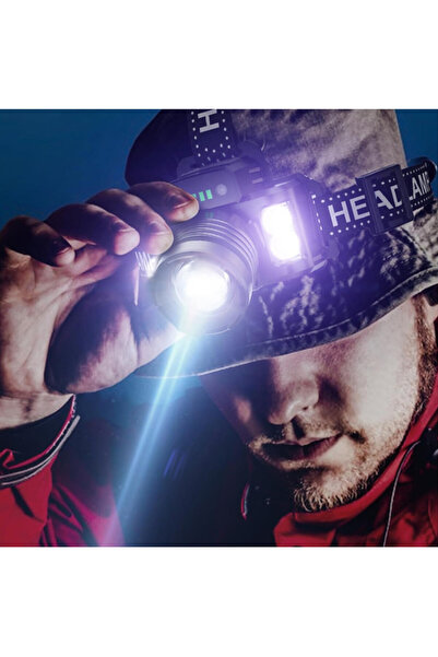 Tahtakale Dünyası Sensörlü 6 bin lümen Cree TG Led şarjlı kafa lambası aydınl...