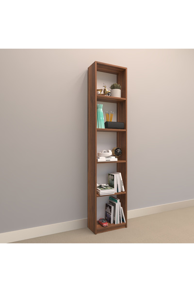 RAFKESTİR Asya Suntalam Kitaplık ( 40 X 180 Cm ) Hareli Ceviz (mat)