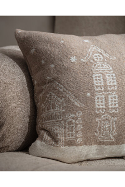 Madame Coco Ocre Throw Pillow Cover - Beige/Ecru - 35X50 cm